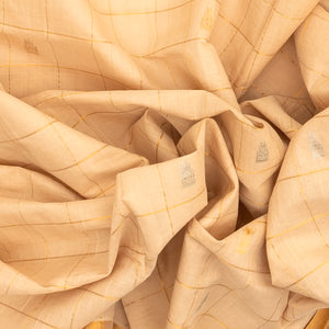 Cream Handloom Venkatagiri Cotton Saree With Checks & Buttas