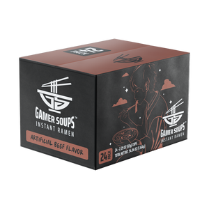 Gamer Soups Instant Noodles - Beef (24 Cup Box)
