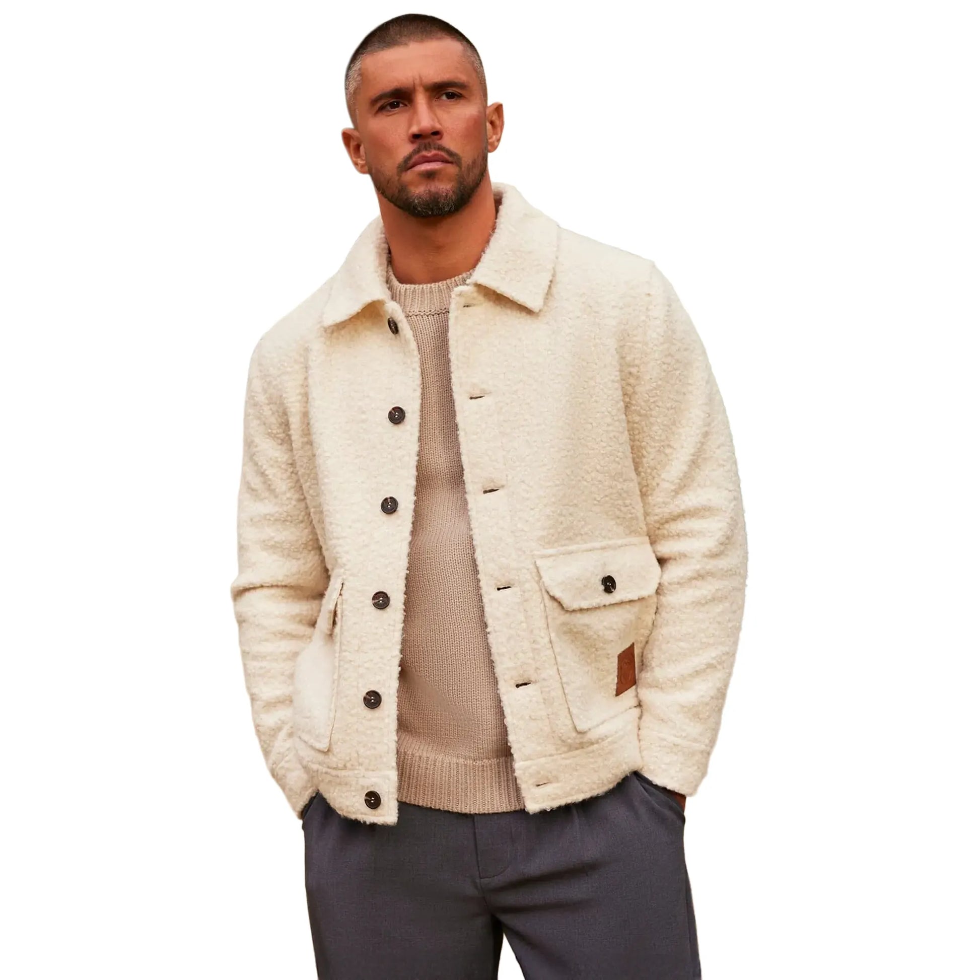 Belier Boucle Ecru Wool Jacket