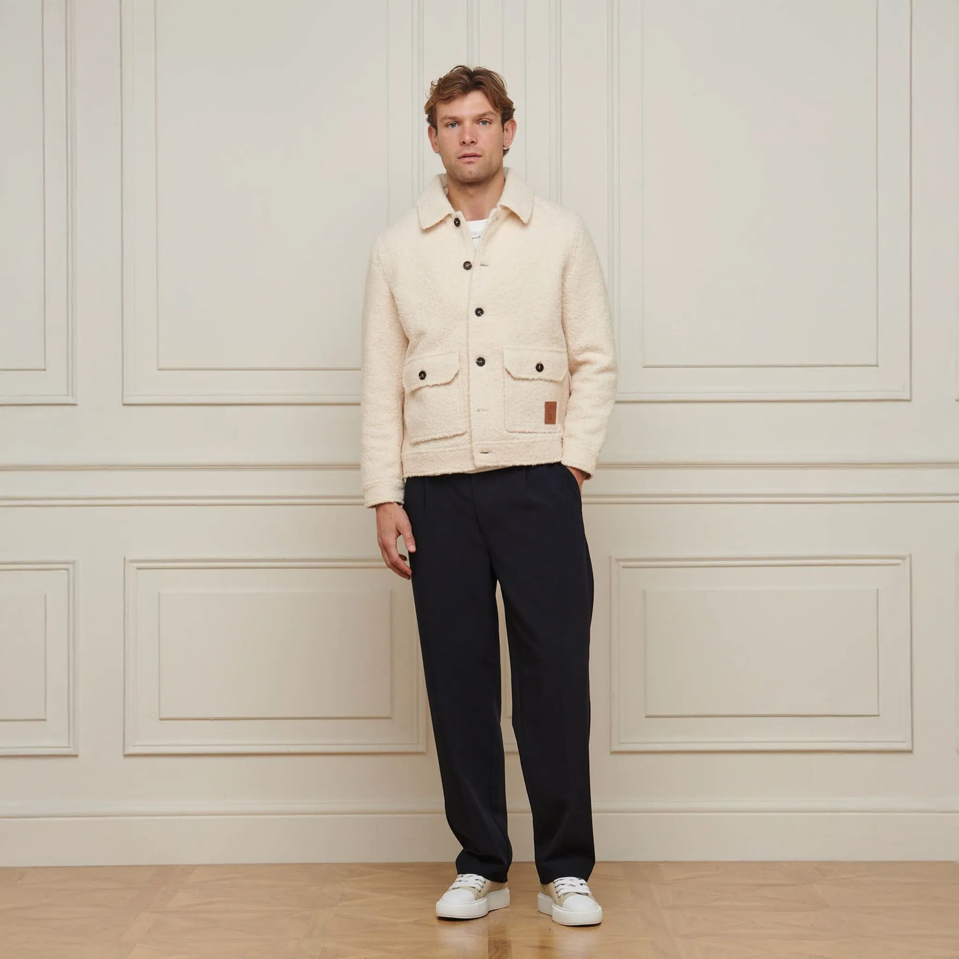 Belier Boucle Ecru Wool Jacket