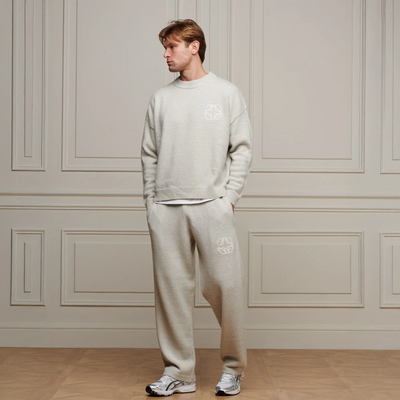 Belier Cropped Mohair Knit Grey Marl Sweatshirt