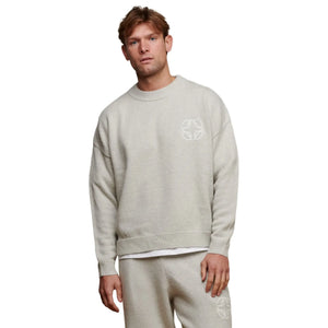 Belier Cropped Mohair Knit Grey Marl Sweatshirt