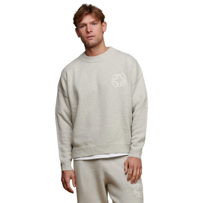 Belier Cropped Mohair Knit Grey Marl Sweatshirt