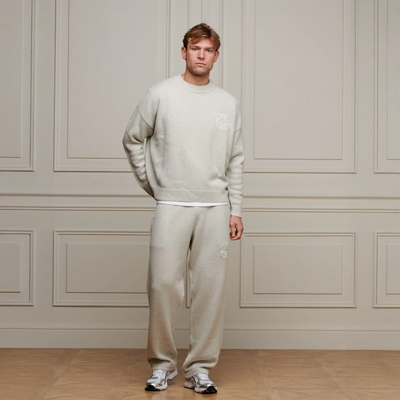 Belier Cropped Mohair Knit Grey Marl Sweatshirt