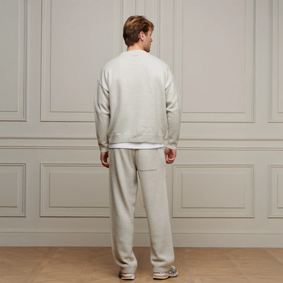 Belier Cropped Mohair Knit Grey Marl Sweatshirt