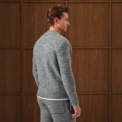 Belier Knitted Grey Bomber Jacket