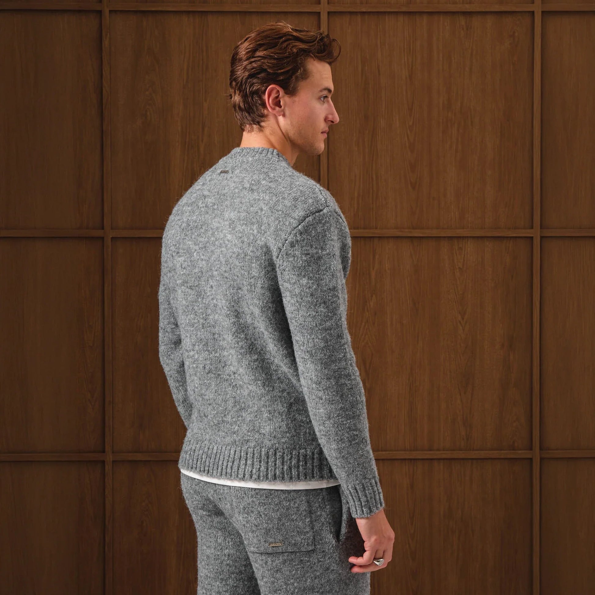 Belier Knitted Grey Bomber Jacket