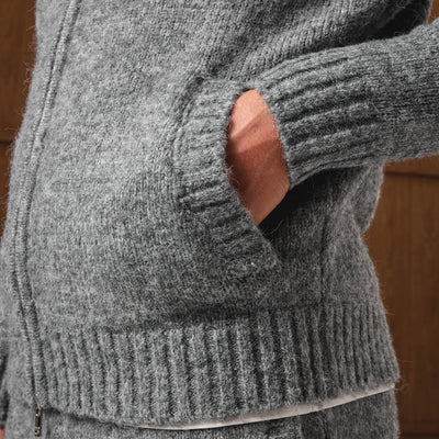 Belier Knitted Grey Bomber Jacket