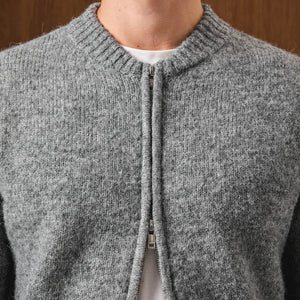 Belier Knitted Grey Bomber Jacket
