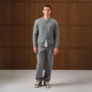 Belier Knitted Grey Bomber Jacket