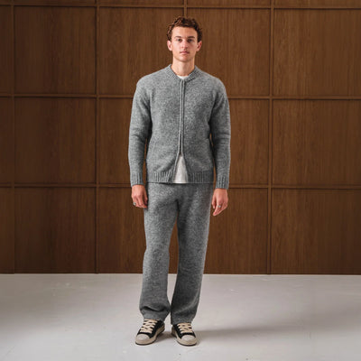 Belier Knitted Grey Bomber Jacket