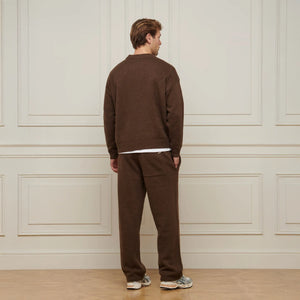 Belier Cropped Mohair Knit Brown Sweatshirt