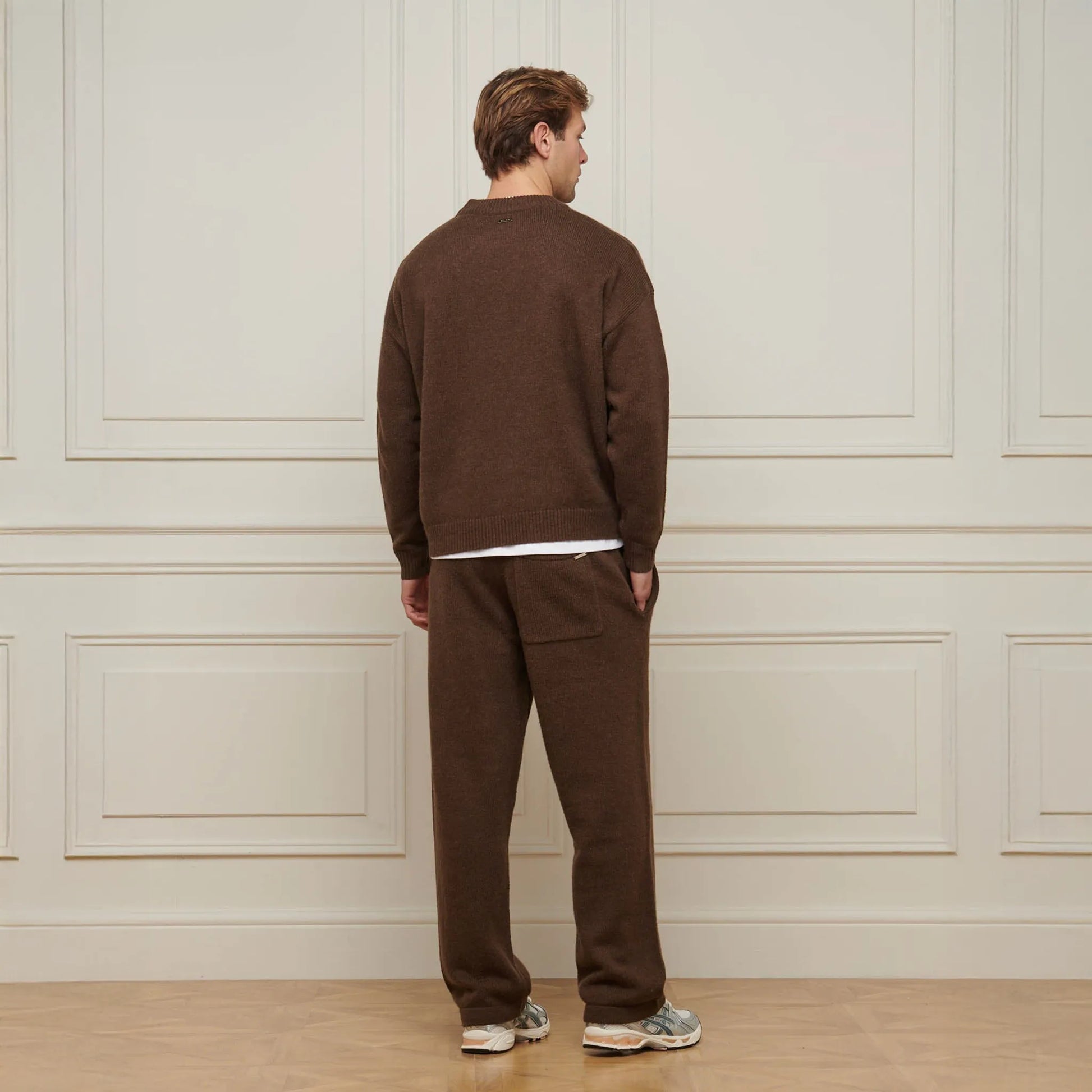 Belier Cropped Mohair Knit Brown Sweatshirt