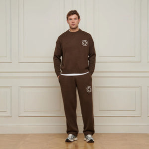 Belier Cropped Mohair Knit Brown Sweatshirt