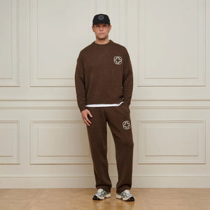 Belier Cropped Mohair Knit Brown Sweatshirt