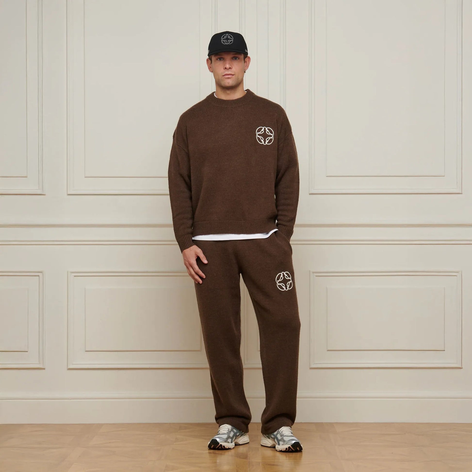Belier Cropped Mohair Knit Brown Sweatshirt