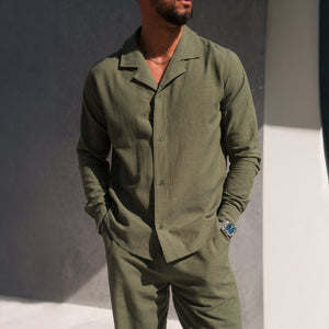 Belier Olive Linen L/S Shirt