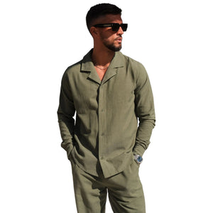 Belier Olive Linen L/S Shirt