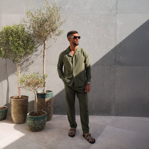 Belier Olive Linen L/S Shirt