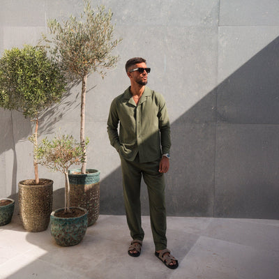 Belier Olive Linen L/S Shirt