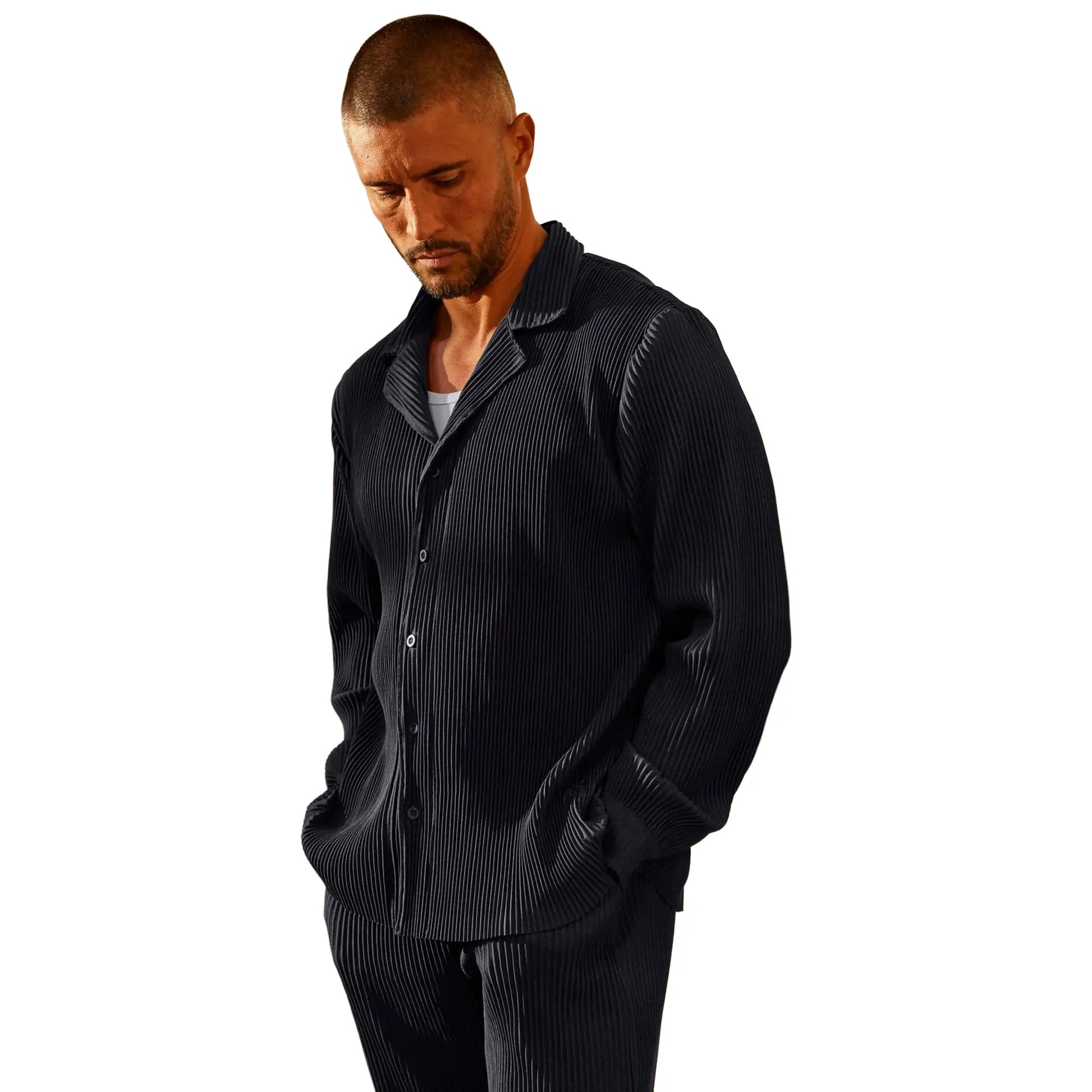 Belier Pleated Black Shirt