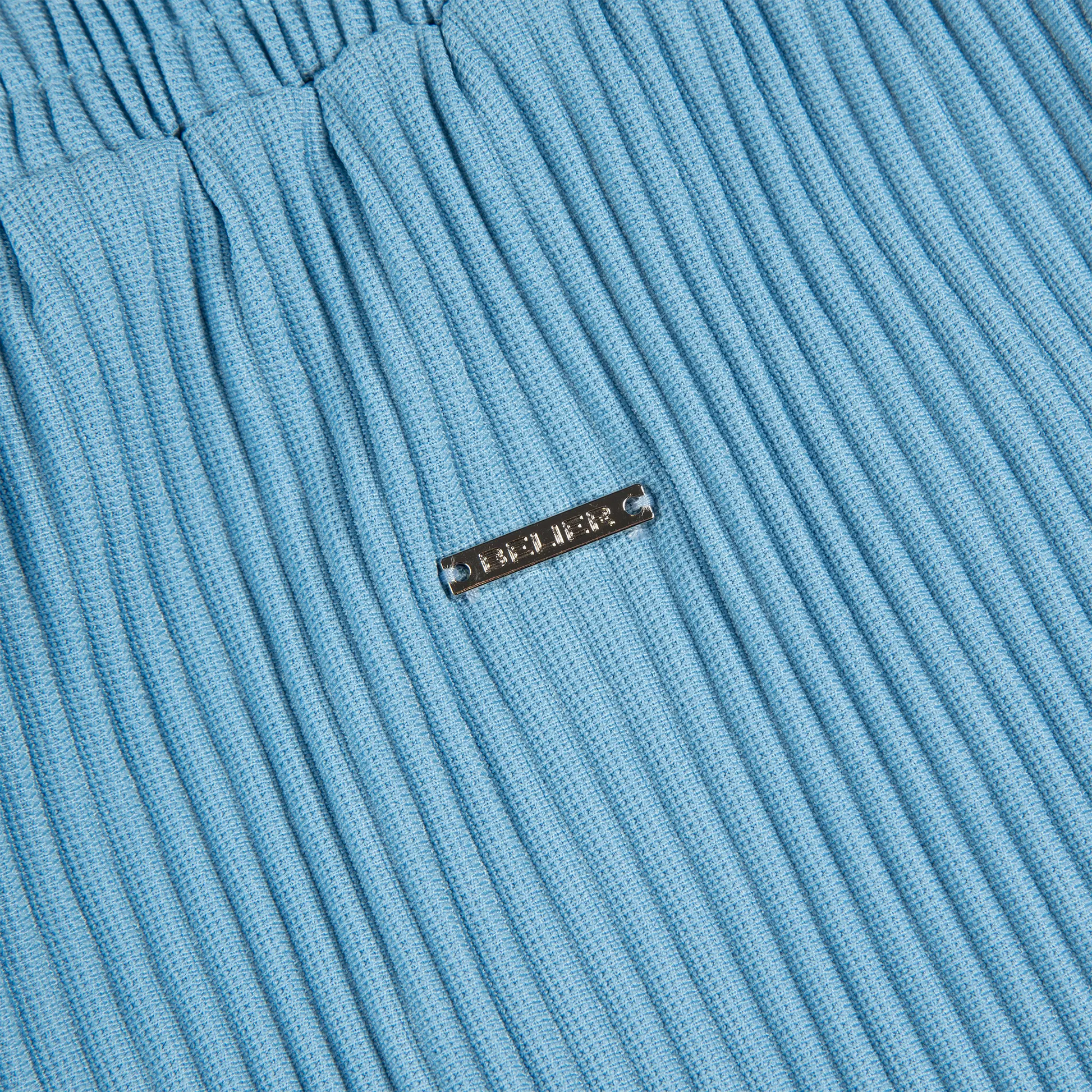 Belier Pleated Light Blue Resort Shirt & Shorts