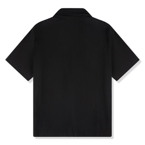 Belier Pleated Short Sleeve Black Resort Shirt