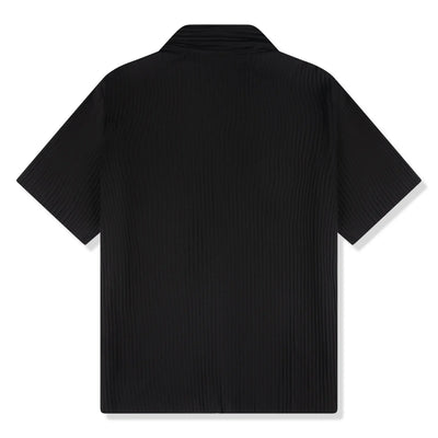 Belier Pleated Short Sleeve Black Resort Shirt