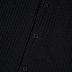 Belier Pleated Short Sleeve Black Resort Shirt