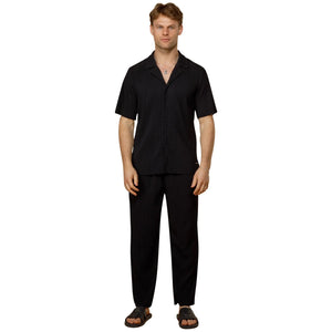Belier Pleated Black Resort Shirt & Shorts