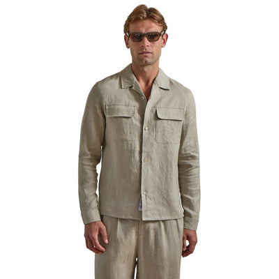 Belier Premium Oatmeal Linen Pocket Shirt