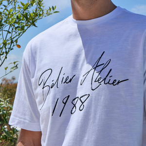 Belier Slub Texture Atelier Signature White T Shirt