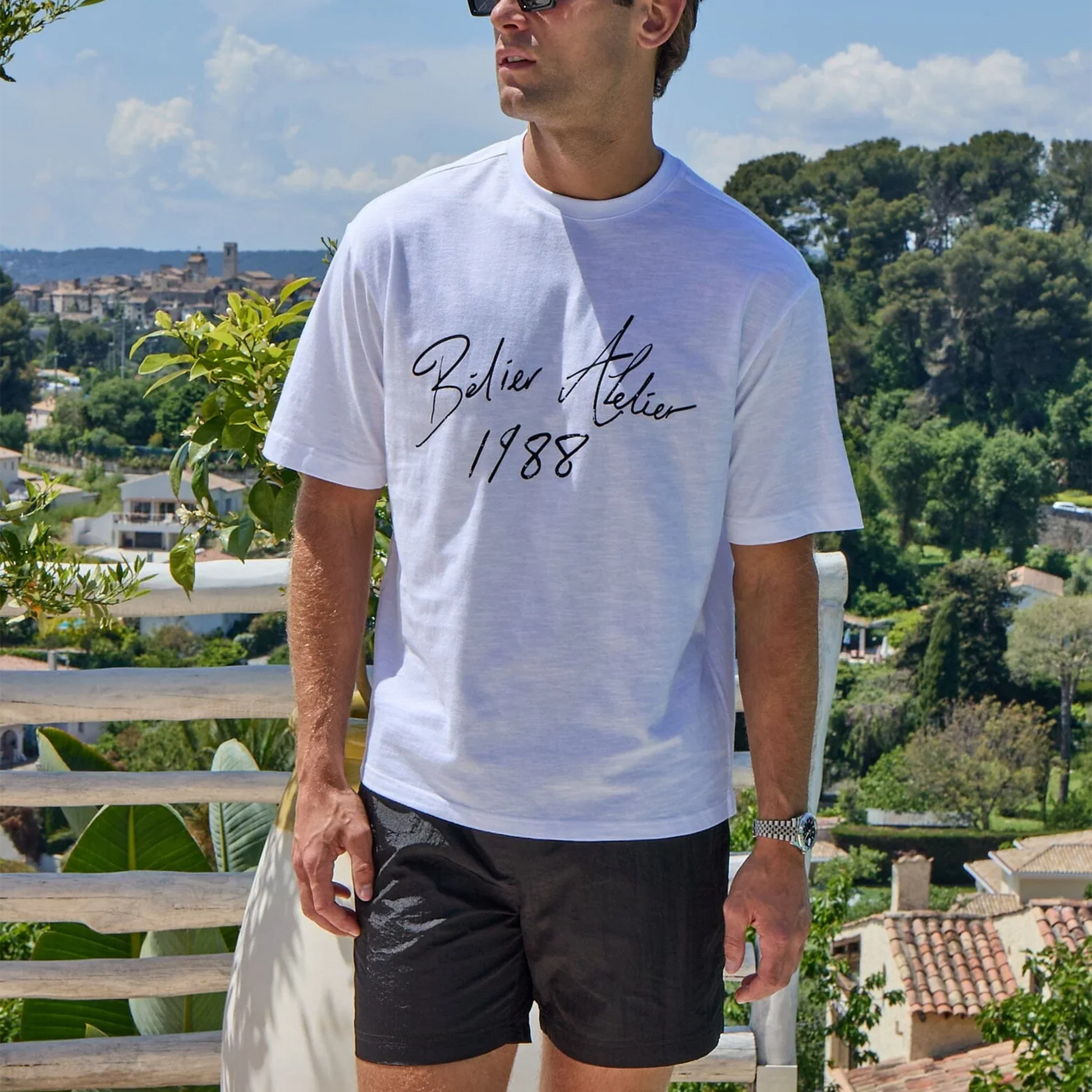 Belier Slub Texture Atelier Signature White T Shirt