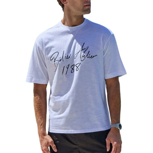 Belier Slub Texture Atelier Signature White T Shirt