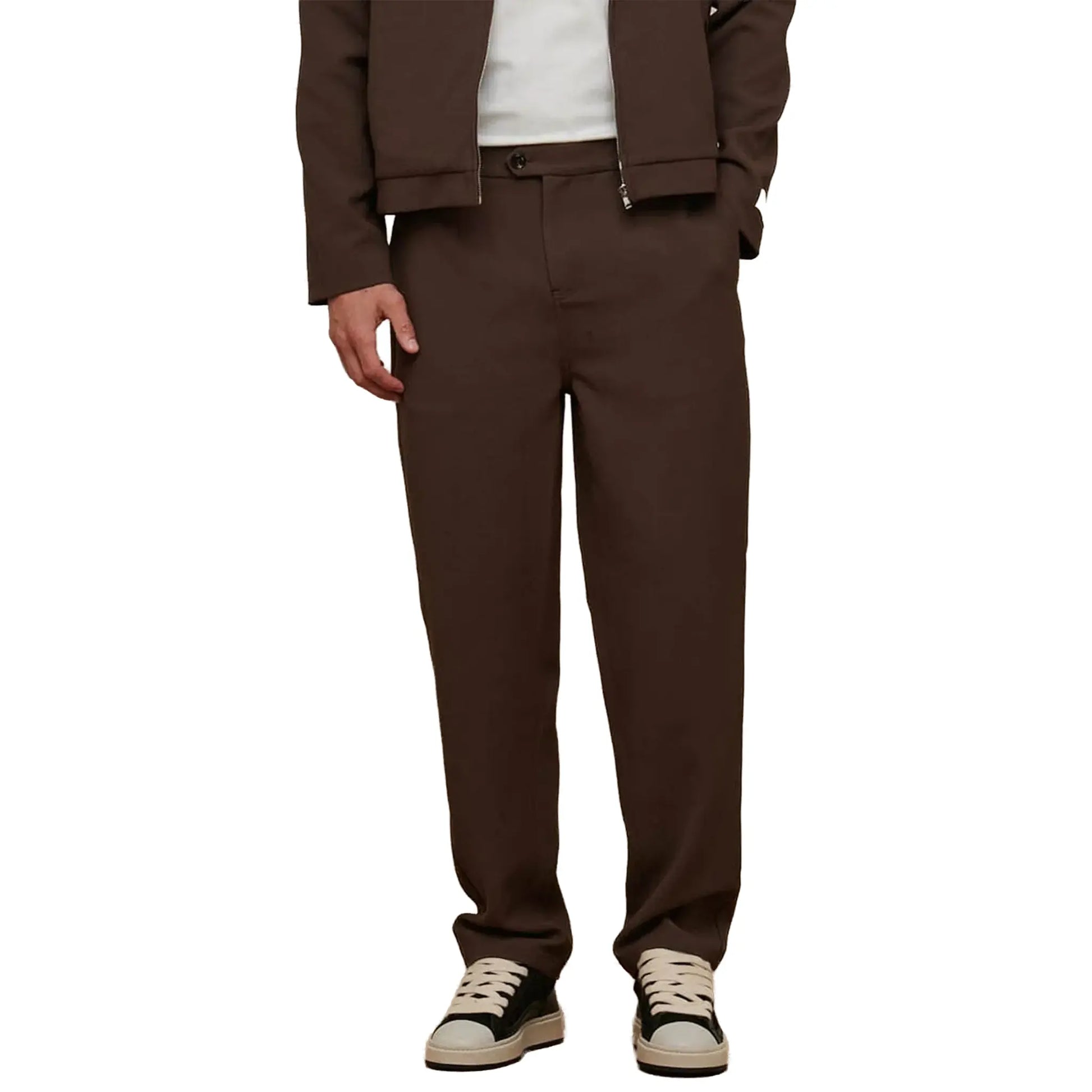 Belier Smart Textured Smart Brown Trousers