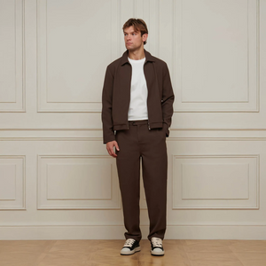Belier Smart Textured Smart Brown Trousers