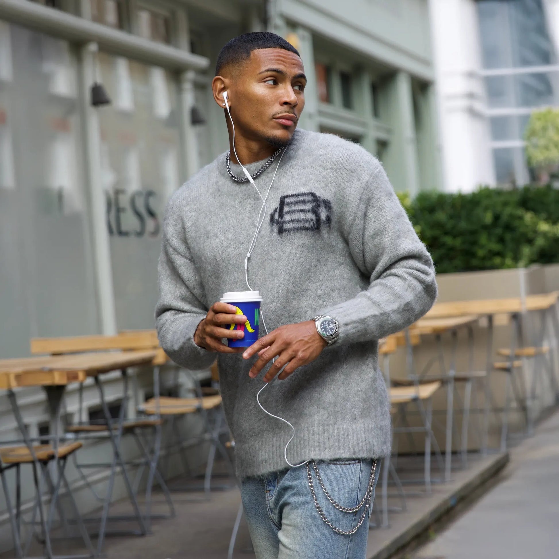 Bénir Clothing Mohair Knit BC Light Grey Sweatshirt