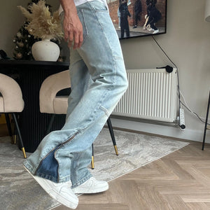 Bénir Clothing Zip Flare Sky Blue Jeans