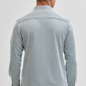 Green Stripes Slim Fit Stretch Shirt