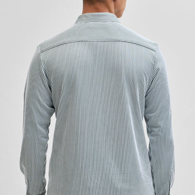 Green Stripes Slim Fit Stretch Shirt