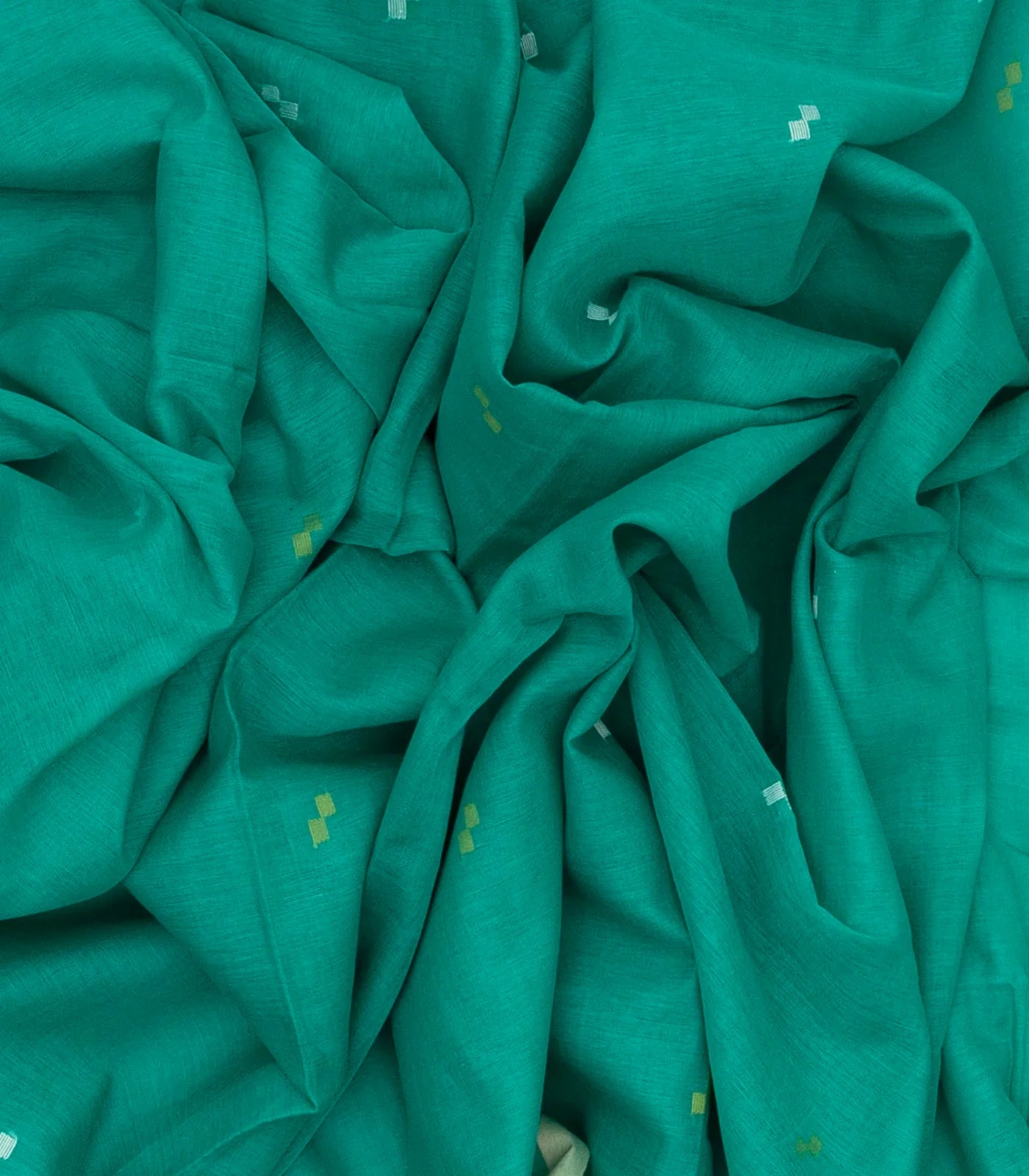 Aquamarine Handloom Bengal Cotton Saree With Buttas