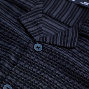 Grey Textured Stripes Shirt