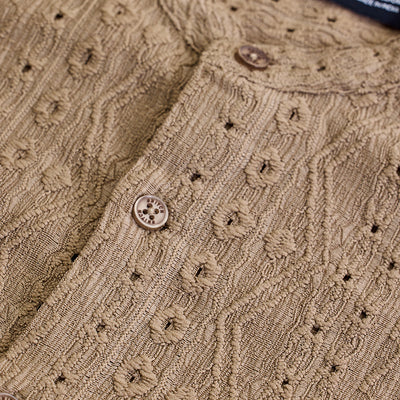 Beige Self-Design Shirt