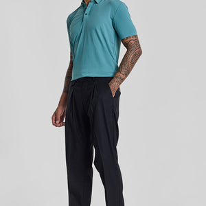 Turquoise Textured Polo T-Shirt