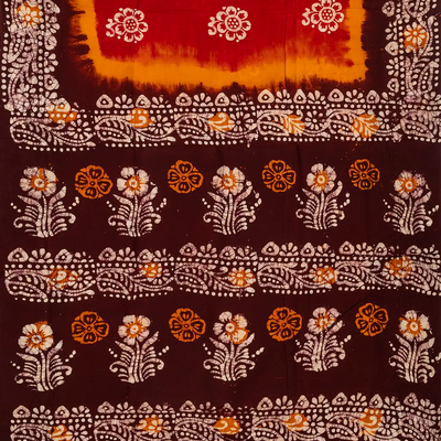 Red  Sungudi  Cotton Saree With Floral Motifs