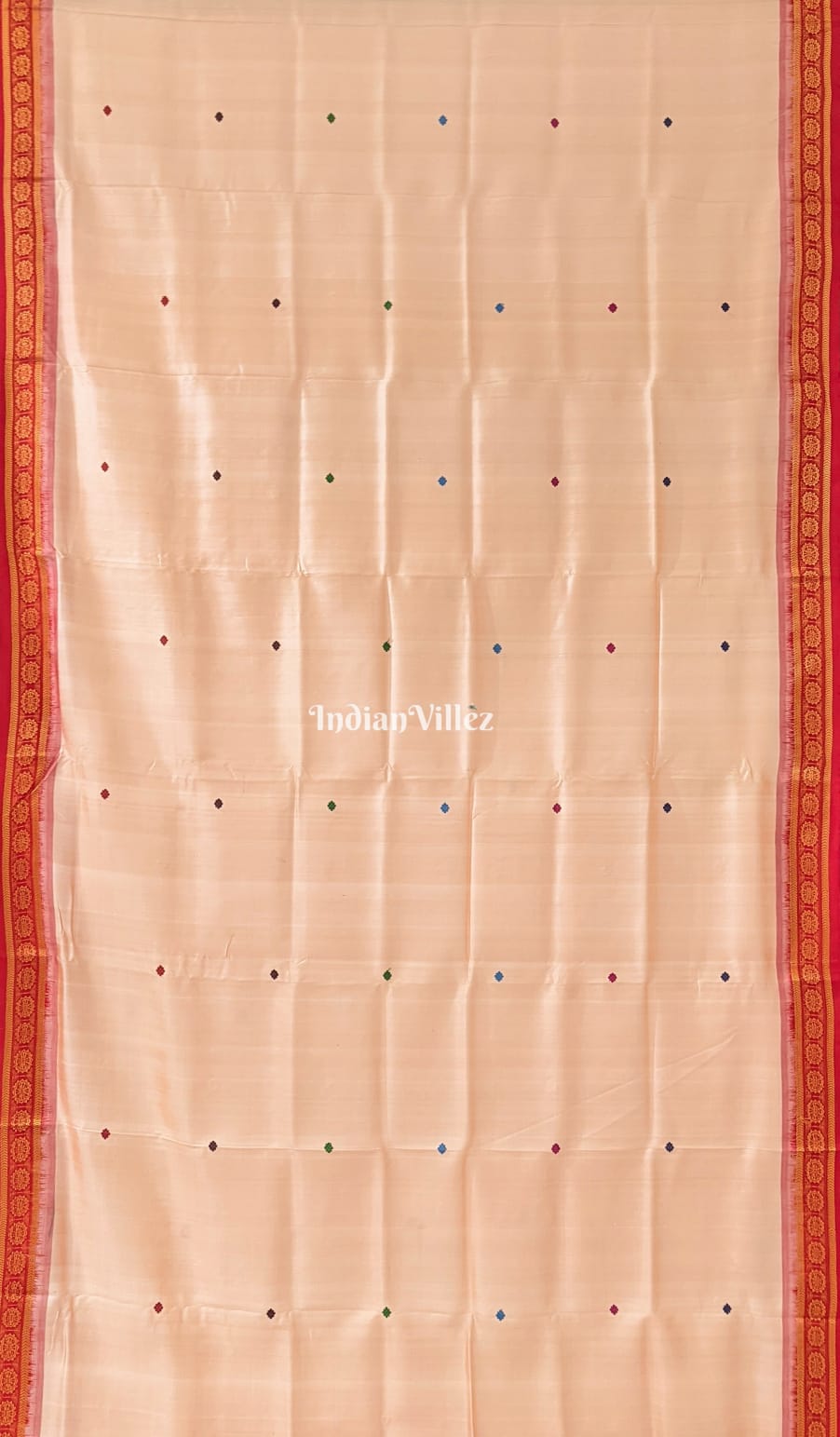 Peach Single  Butta design Odisha Ikat Khandua Silk Saree