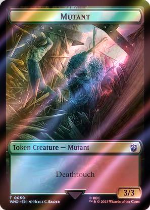 Alien Rhino Token (35) // Mutant Token (50) [Universes Beyond: Doctor Who: Tokens] [Surge Foil]
