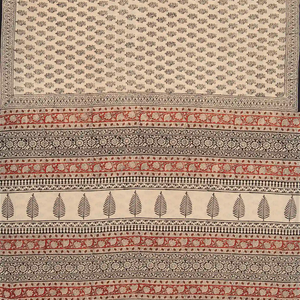 Taupe Woven Jaipur Cotton Saree Printed With Floral Motifs