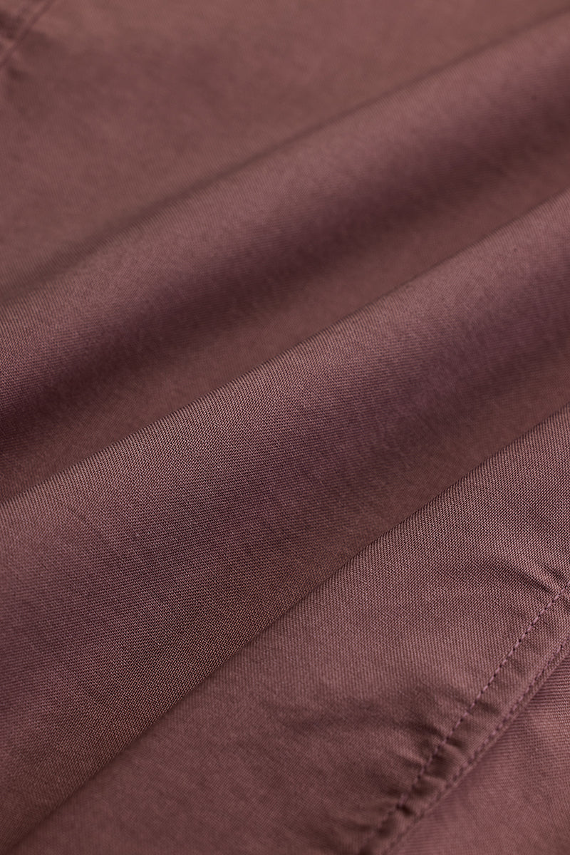 Mauve Solid Oxford Shirt