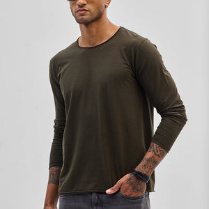 Olive Stretch Full Sleeve T-Shirt